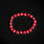 Pulsera de diseño elegante adornada con cuentas de 9-10mm de gema de rubí natural original calidad 5A+ facetada.