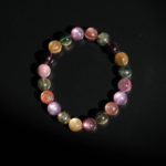 Bracciale di design di lusso ornato con sfere da 9-10mm di gemma di lepidolite multicolore naturale originale 5A+.