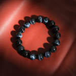 Pulsera de diseño para hombre adornada con cuentas de 12-13mm de gema de ojo de tigre azul natural original calidad 6A+.