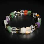 Bracelet de prestige 7 chakras orné de perles en pierres naturelles originales coupe rolex.