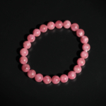 Pulsera de diseño adornada con cuentas redondas de 8-9mm de gema de turmalina rosa natural original.