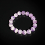 Pulsera de diseño adornada con cuentas redondas de 12-13mm de gema de amatista de dos colores natural original.