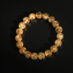 Pulsera de diseño de lujo adornada con cuentas de 10,22-10,28mm de gema de cuarzo rutilado oro original calidad 10A+ VIP.