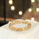 Pulsera de diseño de lujo adornada con cuentas de 10,23-10,28mm de gema de cuarzo rutilado oro natural original calidad 10A+ VIP.