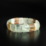 Pulsera de diseño para hombre ve mujer adornada con piezas rectangulares de gema de fluorita natural original estilo rolex.