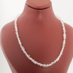 Collier de design pour femme en argent 925 (40+4cm) avec cristaux bruts de diamant de Herkimer.