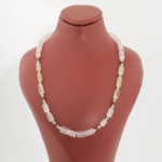 Collier de design pour femme en argent 925 (40+5cm) avec quartz rose, quartz citron, topaze bleue, rubis et hématite dorée.