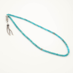 Chapelet 99 perles en turquoise naturelle (4mm) ile imame et pampille en argent 925.