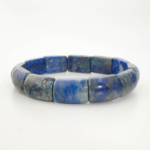 Pulsera de diseño de lujo para hombre adornada con piezas rectangulares de gema de lapislázuli natural original estilo rolex.
