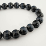Bracelet de luxe pour homme orné de perles rondes en oeil de tigre bleu naturelle originale de qualité 6A+.