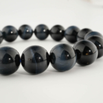 Bracelet orné de perles rondes de 12-13mm en oeil de tigre bleu naturelle originale de qualité 6A+.