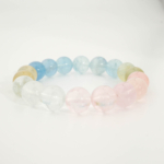 Pulsera de diseño elegante adornada con cuentas de 11-12mm de gema de morganita natural original calidad 7A+.
