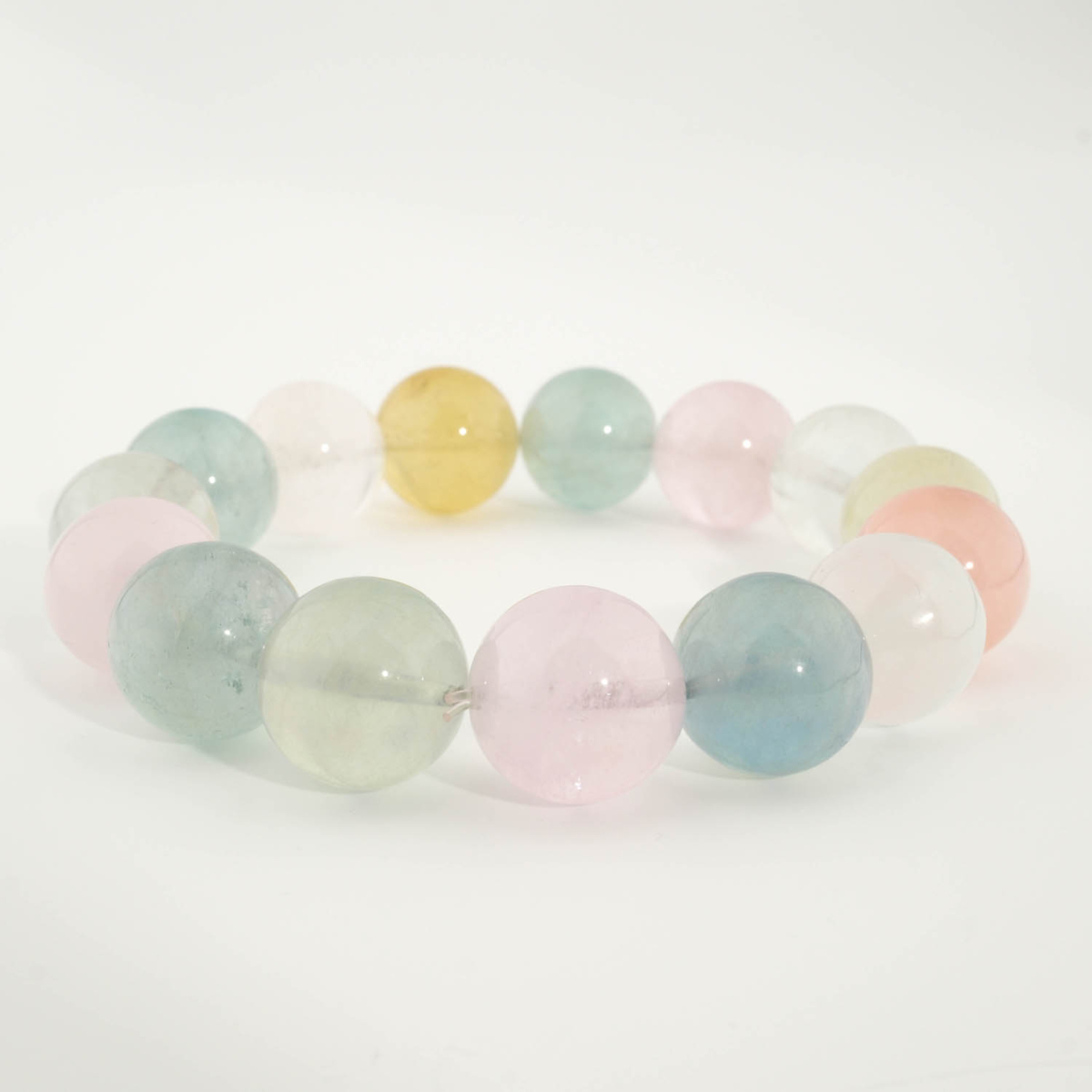 Pulsera de diseño elegante adornada con cuentas de 15-16mm de gema de morganita natural original calidad 7A+.