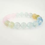 Pulsera de diseño elegante adornada con cuentas de 9-10mm de gema de morganita natural original calidad 7A+.
