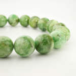 Bracelet de prestige orné de perles rondes de 10-11mm en variscite verte naturelle originale de qualité 5A+.