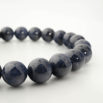 Bracelet de prestige orné de perles rondes de 8-9mm en saphir bleu naturel original de qualité 5A+.