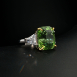 Orijinal Özel Rutilli Zebercet (Peridot) Doğal Taş 925 Ayar Gümüş Tasarım Kadın Yüzük (16,17ct) - Görsel 4