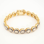 An elegant 19cm designer bracelet featuring original raw-cut natural diamonds set in 925 sterling silver.