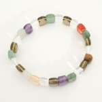 Bracciale di design 7 chakra ornato con elementi in pietre naturali originali taglio rolex.