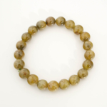 Bracciale di design ornato con sfere da 9-10mm di gemma di peridoto originale 6A+ con sfumature verde oliva.