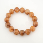 A luxury statement gemstone bracelet featuring original 15.23-15.34mm 10A+ VIP grade golden rutilated quartz round beads with international certification.