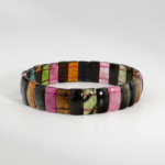 Bracelet rolex extensible en pierre naturelle de multi tourmaline colorée de qualité 8A+ VIP.