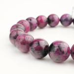 6A Kalite Ruby Zoisit (Yakutlu Anyolit) Doğal Taş Bileklik (12-13mm) - Görsel 6