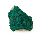 Échantillon de pierre naturelle de dioptase brute d'un vert émeraude intense de 159,6g environ.