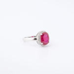 Juego de joyas para mujer en plata 925 con rubí natural original que incluye collar pulsera pendientes y anillo.