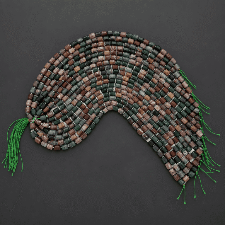 Doğal renk geçişli 8x10 mm hegzagonal kesim Hint Akik taş dizi boncuk