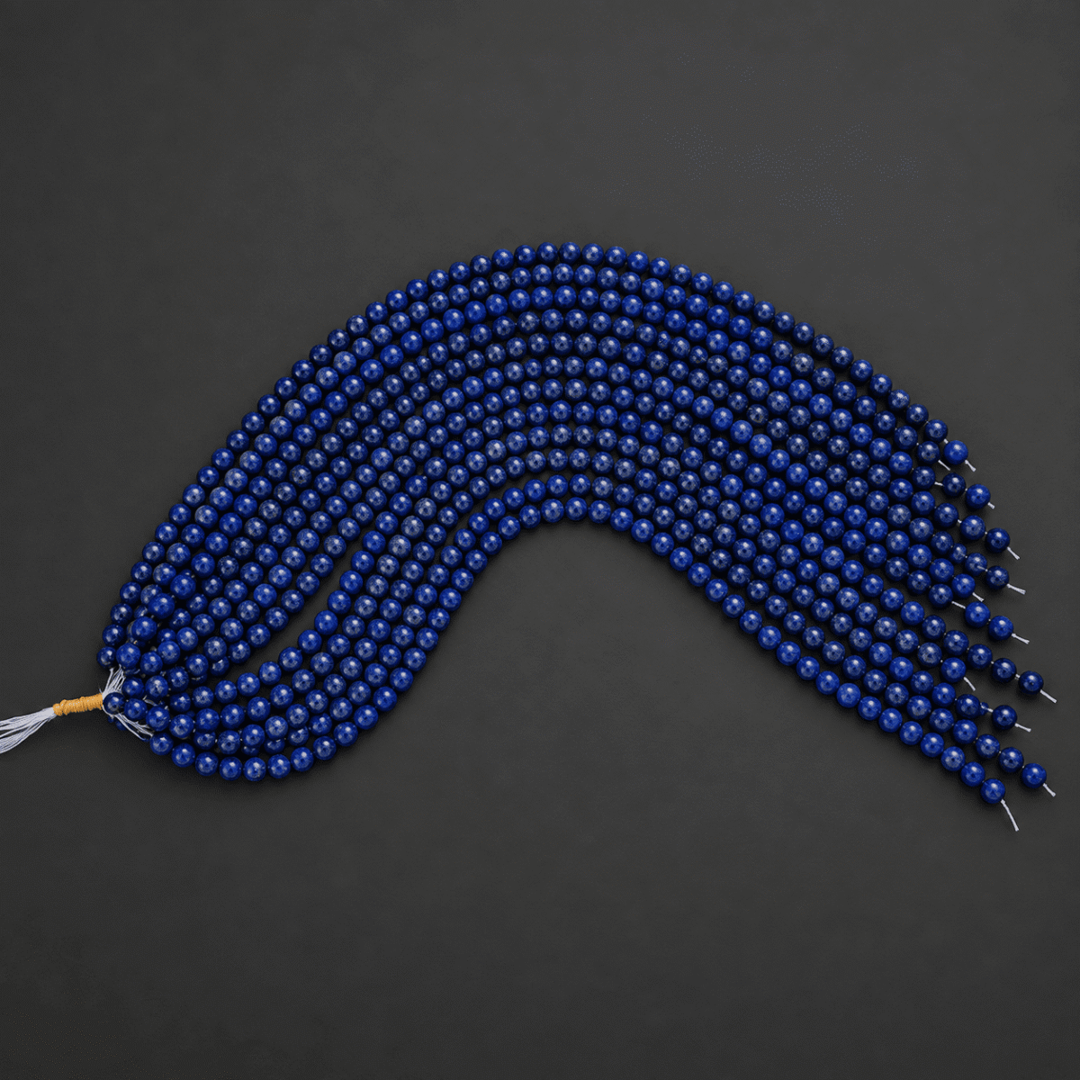 Lacivert ve mavi tonlu 8 mm yuvarlak Lapis Lazuli doğal taş boncuk dizi