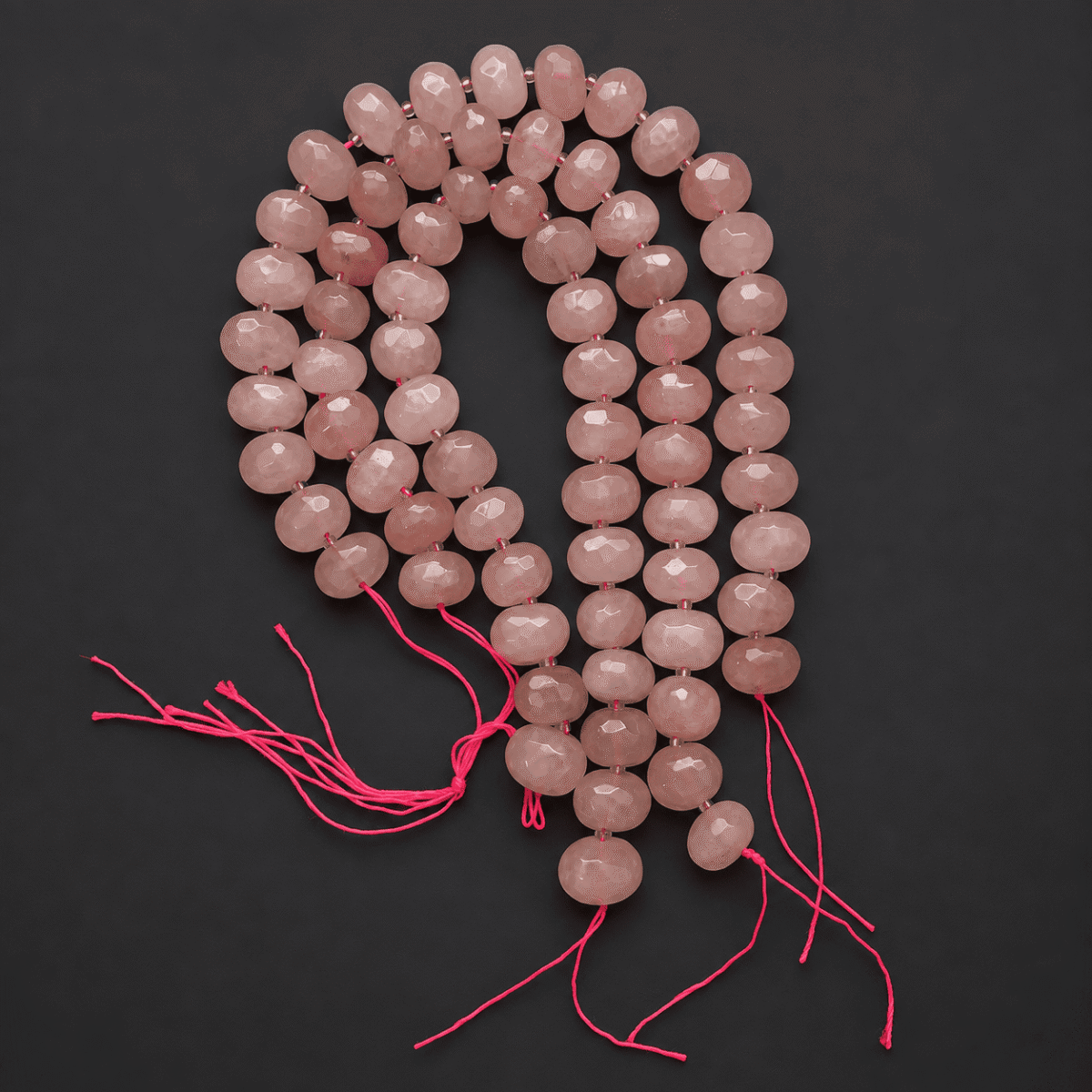 Pembe tonlu 14x15x20 mm drop kesim Pembe Kuvars doğal taş boncuk dizi