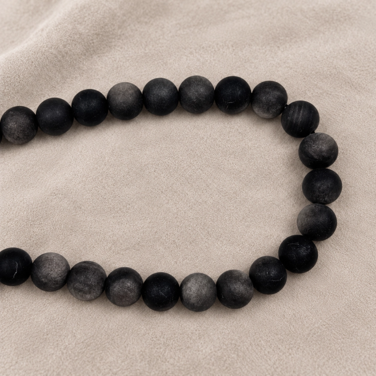 10MM MAT SİLVER OBSİDYEN, görsel 2