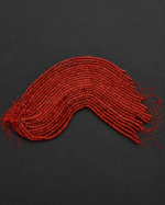 Canlı kırmızı tonlu 8x8 mm rondel kesim Mercan boncuk dizi